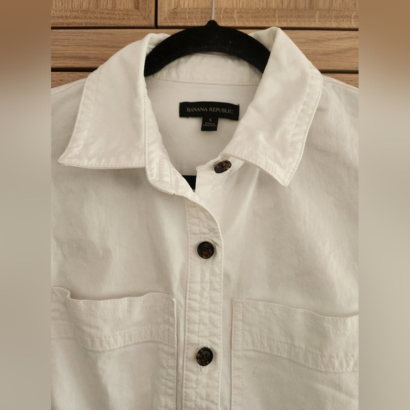 Banana Republic Petite Utility Jumpsuit Romper White‎ Sleeveless Crop Onesie - Picture 7 of 12